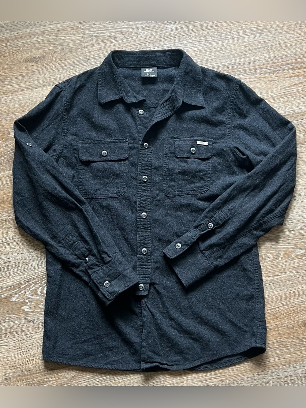 Oakley Black Workwear Utility Long Sleeve Shirt Button Up Dual Pocket Mens S/P